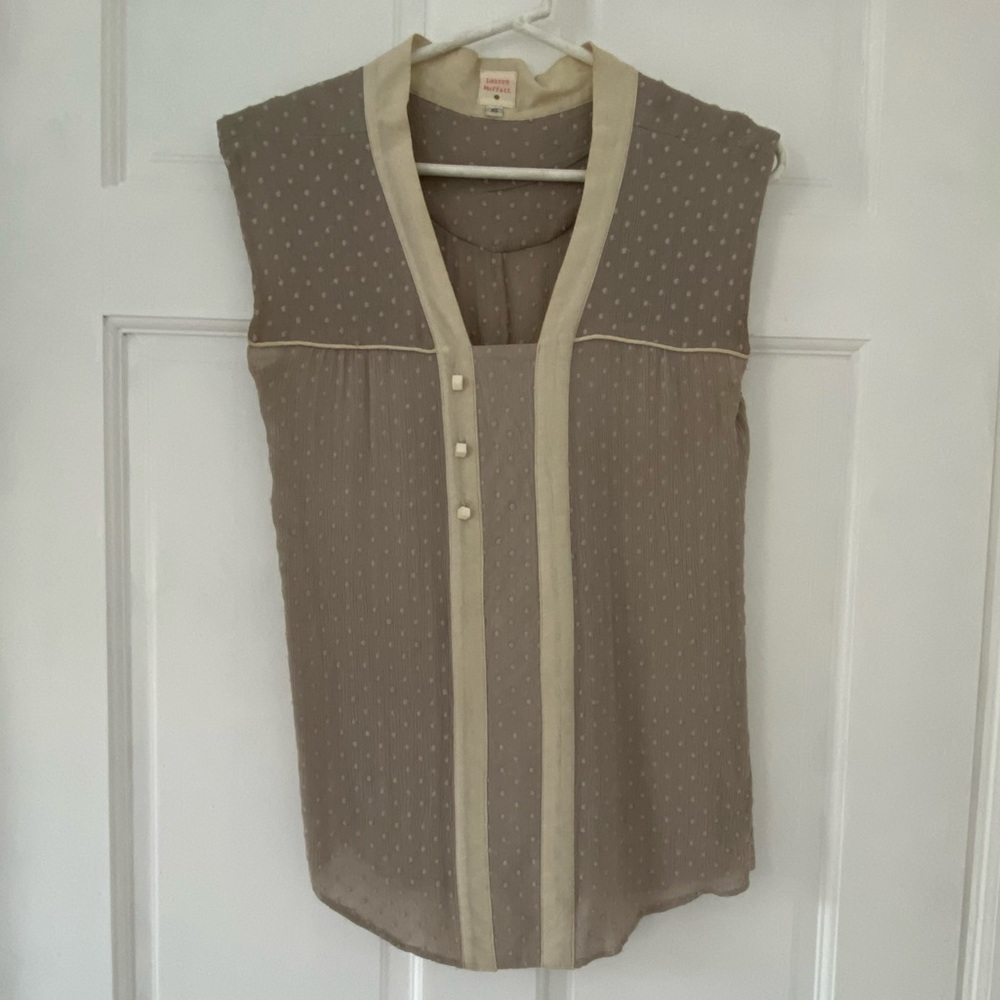 Lauren Moffatt 100% Silk Top with Decorative Toggle Buttons
